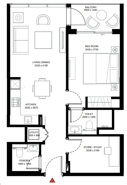 creek vistas grande 2BR type A  floor plan